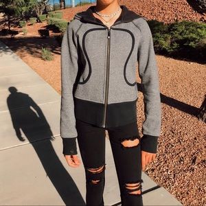 Lululemon gray and black zip up hoodie